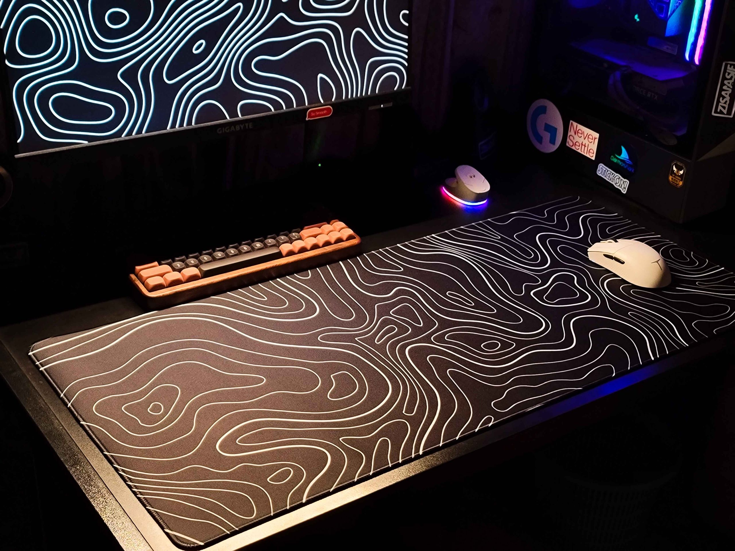 Black Topography 1 Black Topography Speed Surface 4mm Thick & Soft Mousepad - Image 1