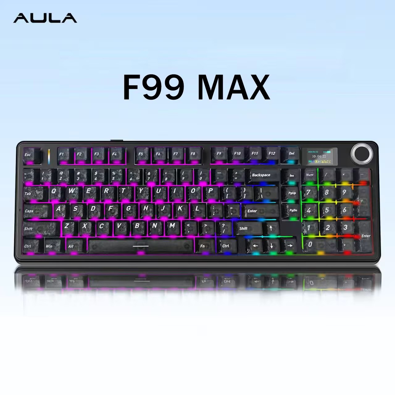 Black-forged-carbon Aula F99 Max Wireless Mechanical Keyboard - Image 1