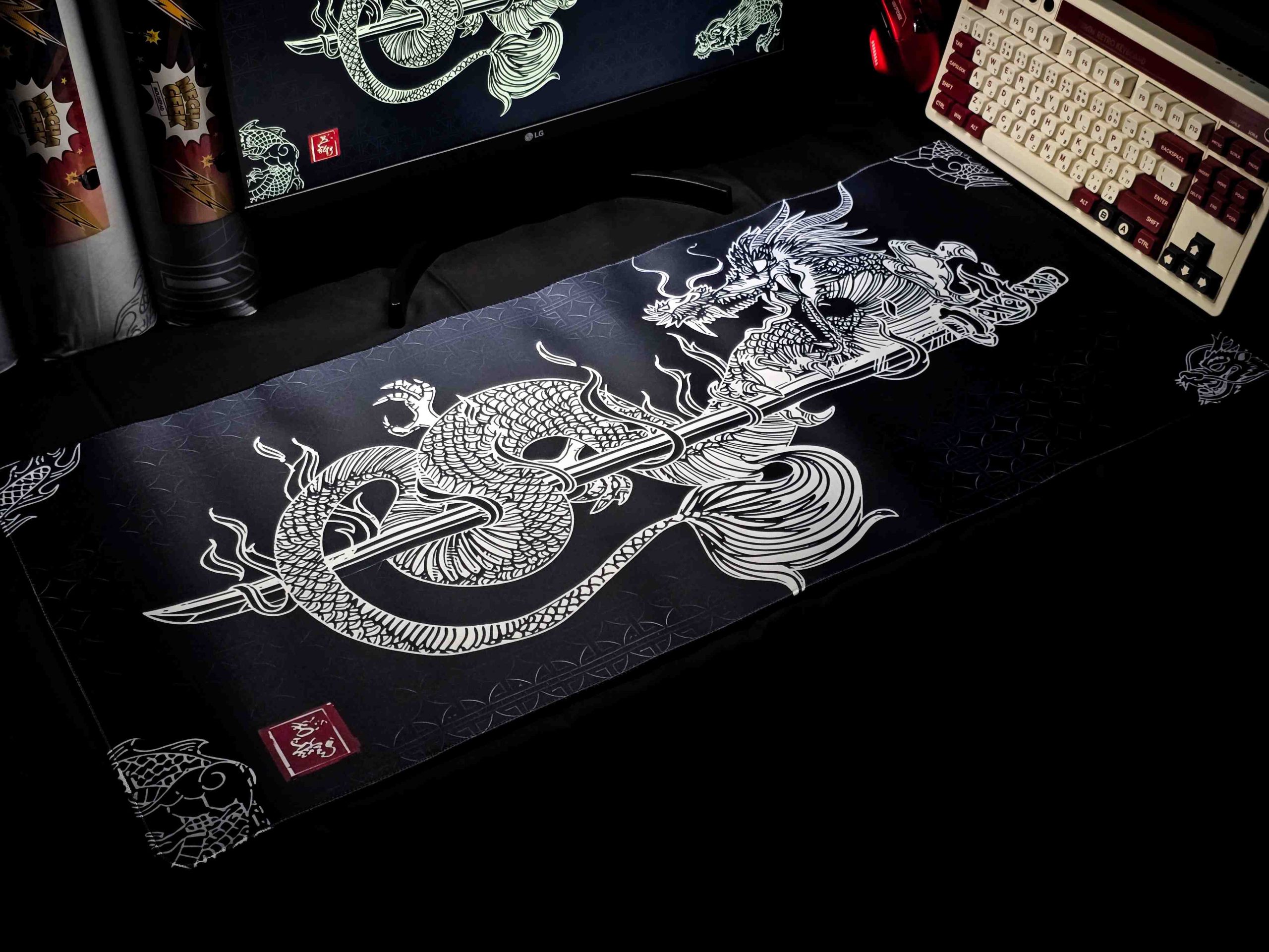 DragonSteel Black 1 Dragon Steel Black Speed Surface 4mm Thick & Soft Mousepad - Image 1