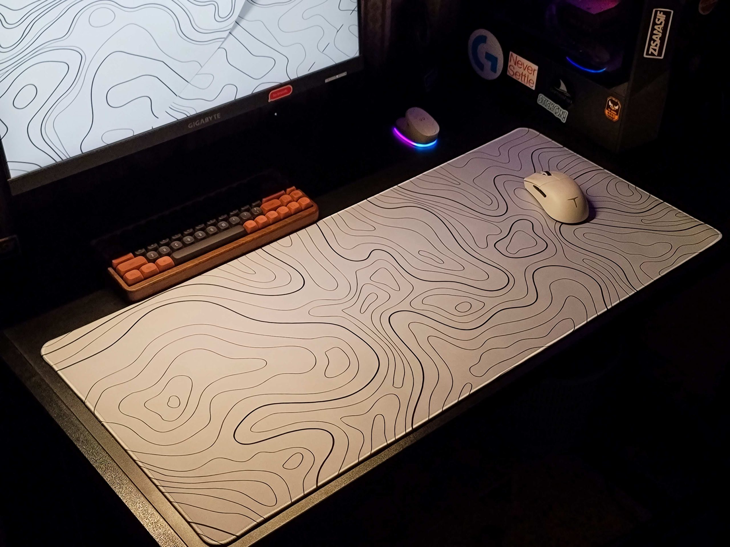 image-9 White Topography Speed Surface 4mm Thick & Soft Mousepad - Image 1