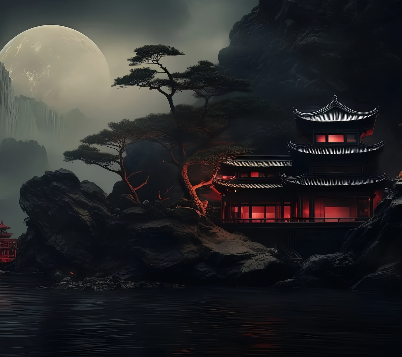 4004504-类零布-高弹线-20张-Tanvir Rahman (5) Moonlit Sanctuary - 3mm Washable Mousepad - Image 1